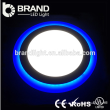 Alta calidad 6 + 3W doble color LED panel de luz, azul y blanco LED Panel de luz